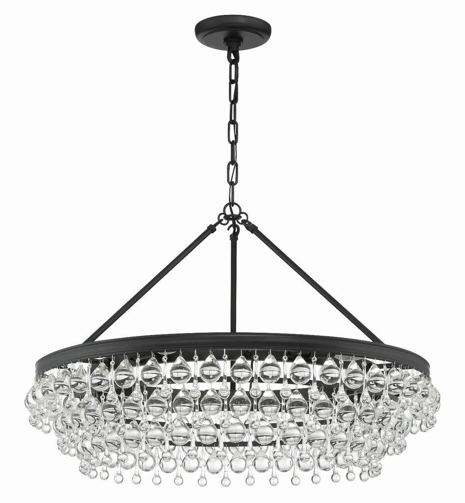 Calypso 6 Light Matte Black Chandelier Crystorama