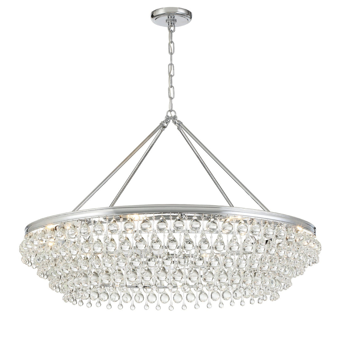 Calypso 8 Light Crystal Teardrop Polished Chrome Chandelier Crystorama