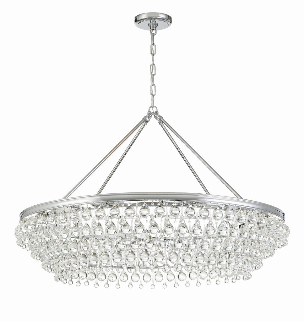 Calypso 8 Light Crystal Teardrop Polished Chrome Chandelier Crystorama