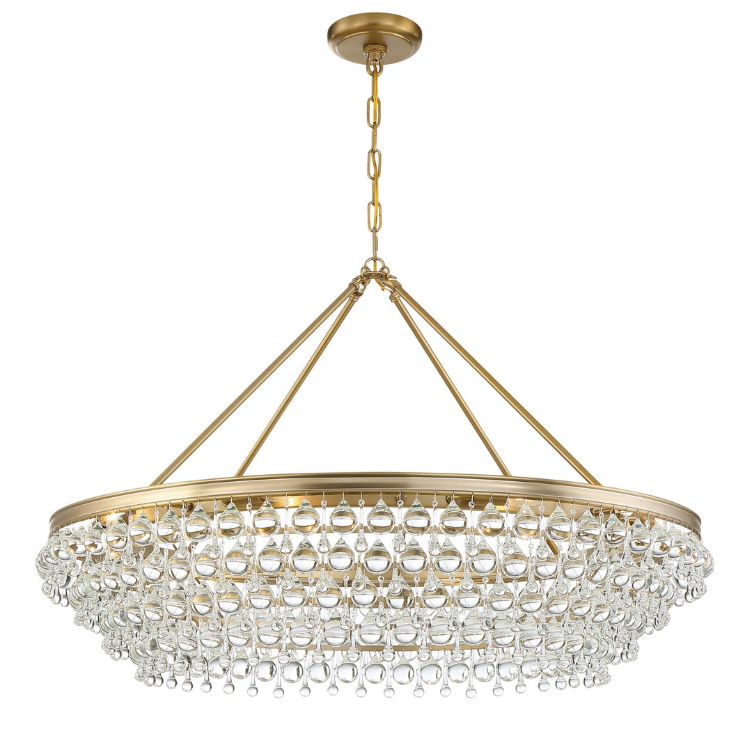 Calypso 8 Light Crystal Teardrop Vibrant Gold Chandelier Crystorama