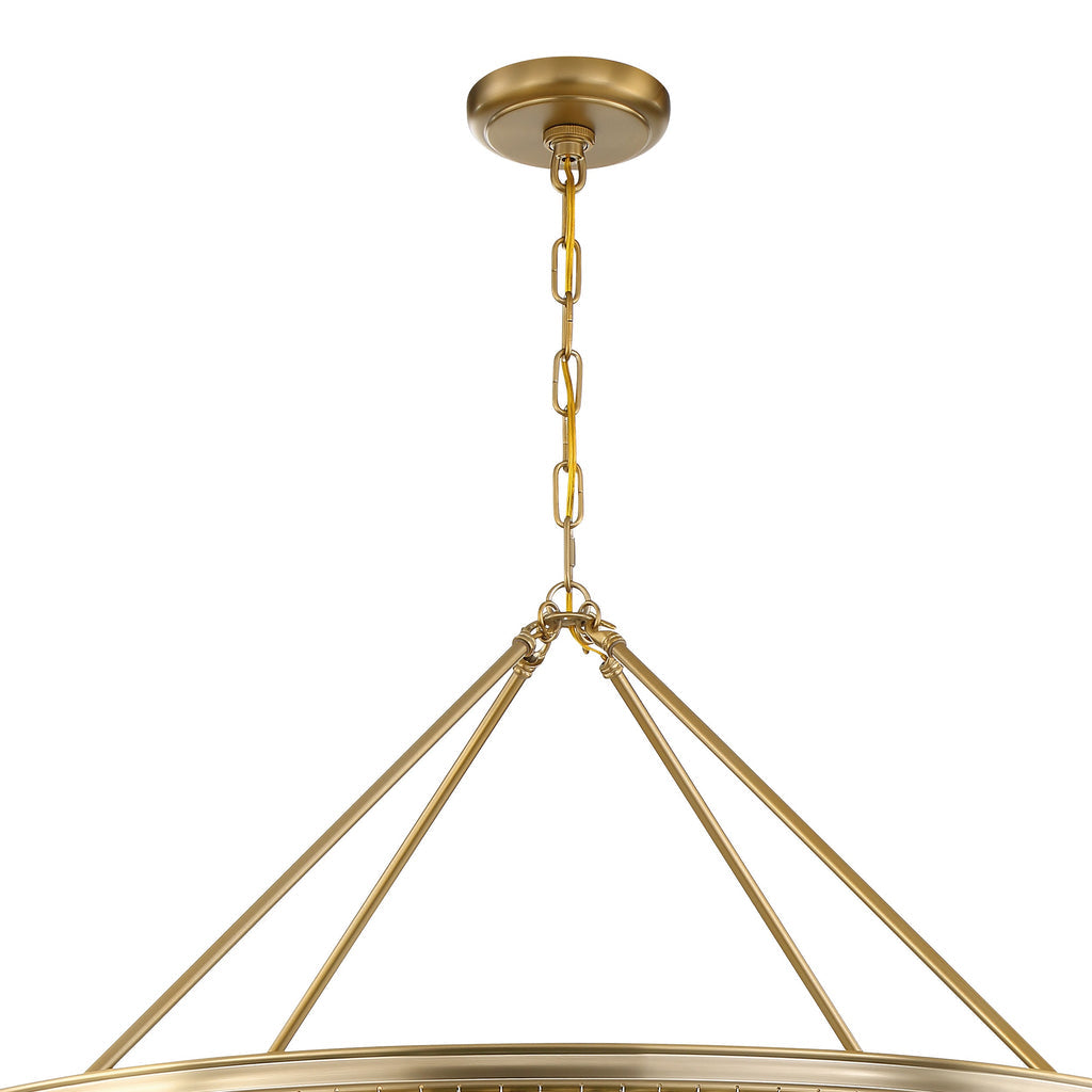 Calypso 8 Light Crystal Teardrop Vibrant Gold Chandelier Crystorama