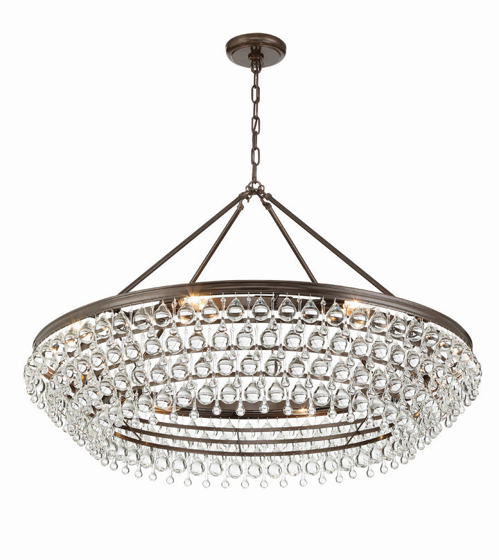 Calypso 8 Light Crystal Teardrop Vibrant Bronze Chandelier Crystorama