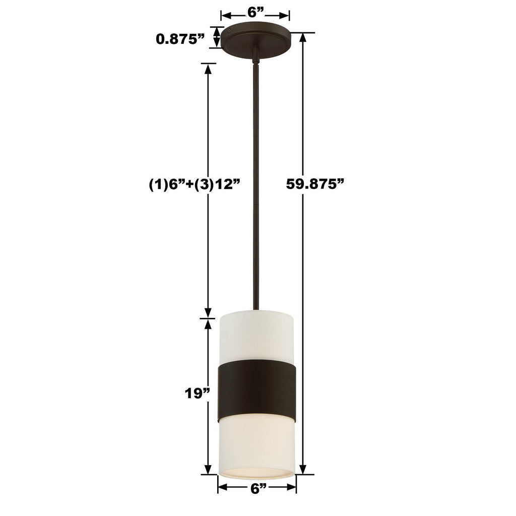 Crystorama Crystorama Libby Langdon Grayson 1 Light Dark Bronze Mini Pendant
