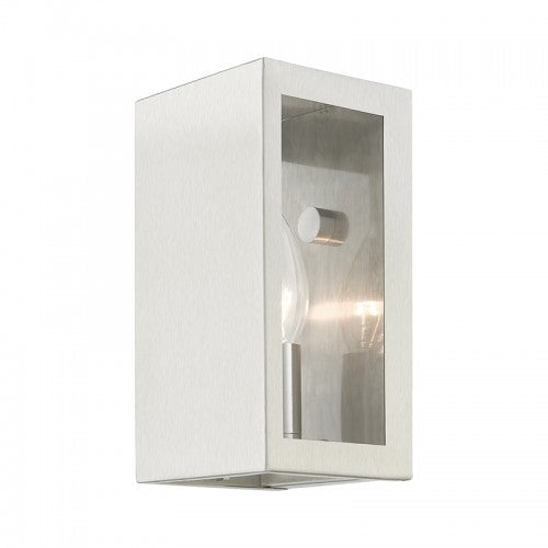 1 Light Brushed Nickel Outdoor ADA Small Sconce Livex