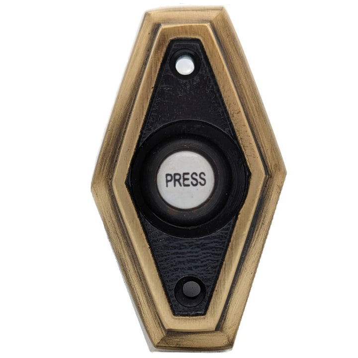 2 1/2 Inch Solid Brass Art Deco Style Doorbell Button (Several Finishes Available) COPPER MOUNTAIN HARDWARE