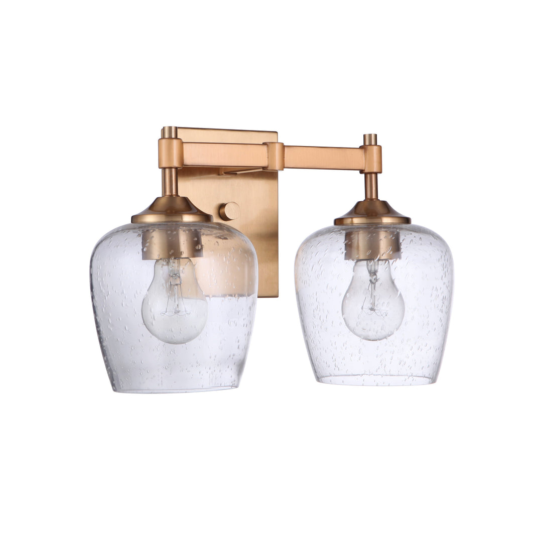 Stellen 2 Light Vanity in Satin Brass CRAFTMADE