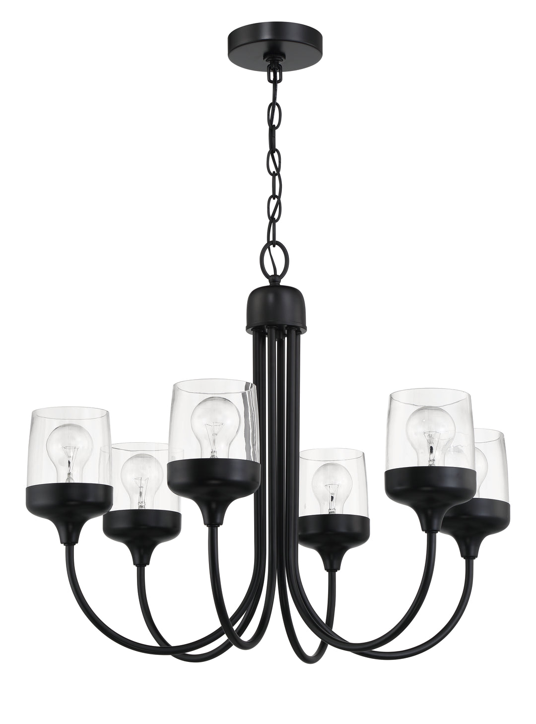 Wrenn 6 Light Chandelier in Flat Black CRAFTMADE