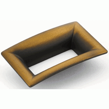 3 1/2 Inch (2 1/2 Inch c-c) Finestrino Flared Rectangle Pull (Burnished Bronze Finish) SCHAUB