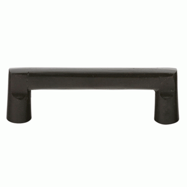 3 1/2 Inch (3 Inch c-c) Sandcast Bronze Rail Pull (Matte Black Finish) EMTEK