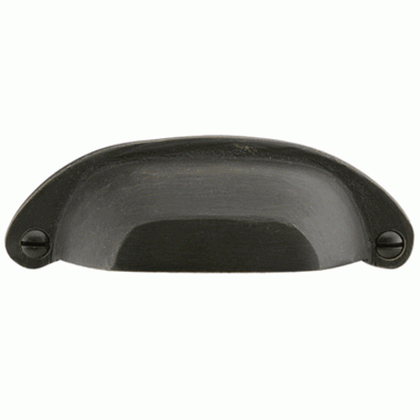 4 5/8 Inch (4 Inch c-c) Sandcast Bronze Ranch Bin Pull (Medium Bronze Finish) EMTEK