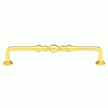 3 1/2 Inch (3 Inch c-c) Solid Brass Spindle Pull (Polished Brass Finish) EMTEK