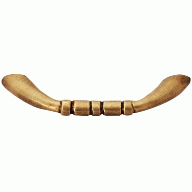 3 1/2 Inch Overall (3 Inch c-c) Solid Brass Traditional Pull (Antique Brass Finish) COPPER MOUNTAIN HARDWARE