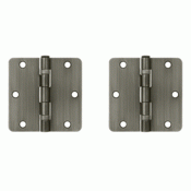 3 1/2 Inch x 3 1/2 Inch Ball Bearing Steel Hinge (Antique Nickel Finish) DELTANA