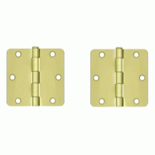 3 1/2 Inch x 3 1/2 Inch Steel Hinge (Brushed Brass Finish) DELTANA