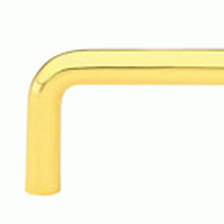 3 1/4 Inch (3 Inch c-c) Solid Brass Wire Pull (Polished Brass Finish) EMTEK