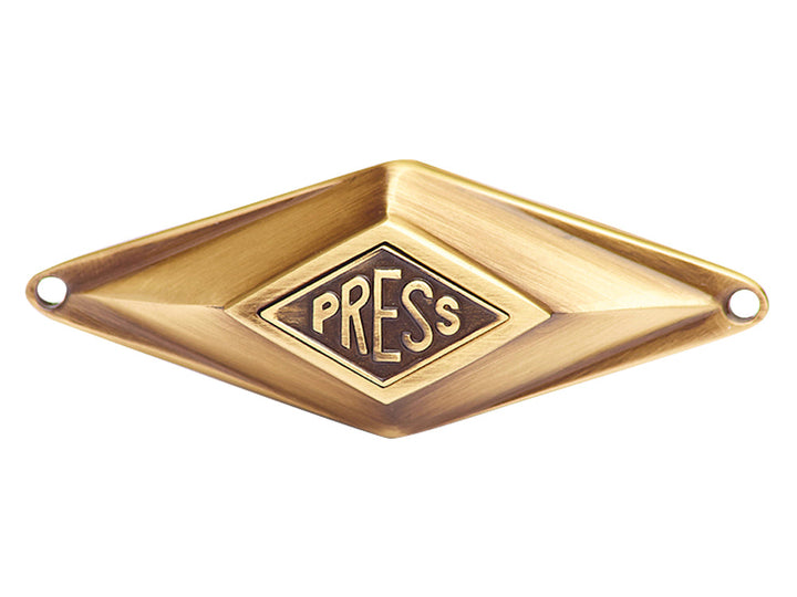 3 1/4 Inch Solid Brass Art Deco Diamond Doorbell COPPER MOUNTAIN HARDWARE