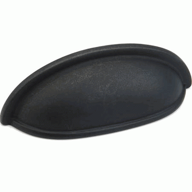 3 3/4 Inch (3 Inch c-c) Traditional Designs Cup Pull (Distressed Bronze Finish) SCHAUB