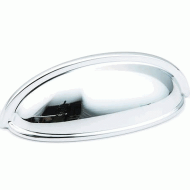 3 3/4 Inch (3 Inch c-c) Traditional Designs Cup Pull (Polished Chrome Finish) SCHAUB
