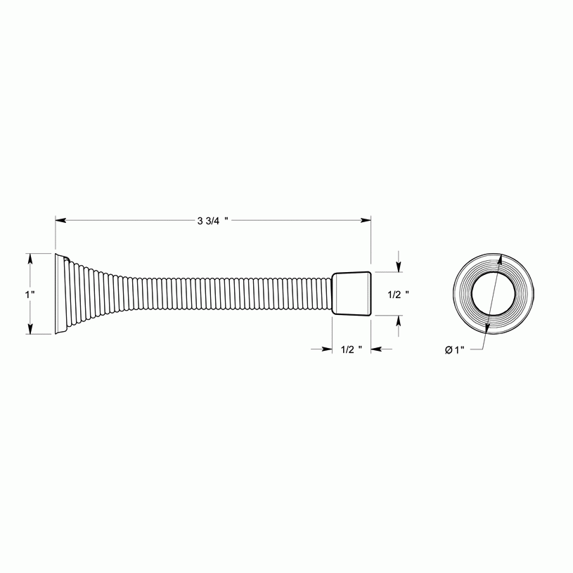 3 3/4 Inch Solid Steel Baseboard Door Bumper (Brushed Nickel Finish) DELTANA