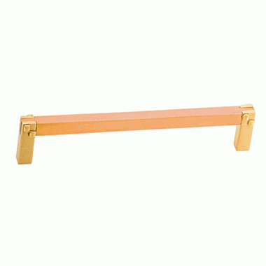 3 3/8 Inch (3 Inch c-c) Solid Brass Mortise & Tenon Pull (Satin Brass Finish) EMTEK