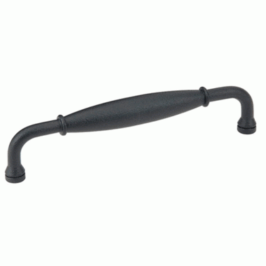 3 3/8 Inch (3 Inch c-c) Wrought Steel Normandy Fixed Pull (Matte Black Finish) EMTEK