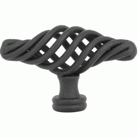 3 3/8 Inch Wrought Steel Bastogne Knob (Flat Black Finish) EMTEK