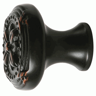 Emtek 1 3/4 Inch Solid Brass Ribbon & Reed Cabinet Knob (Oil Rubbed Bronze Finish) EMTEK