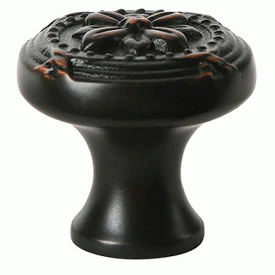 Emtek 1 3/4 Inch Solid Brass Ribbon & Reed Cabinet Knob (Oil Rubbed Bronze Finish) EMTEK