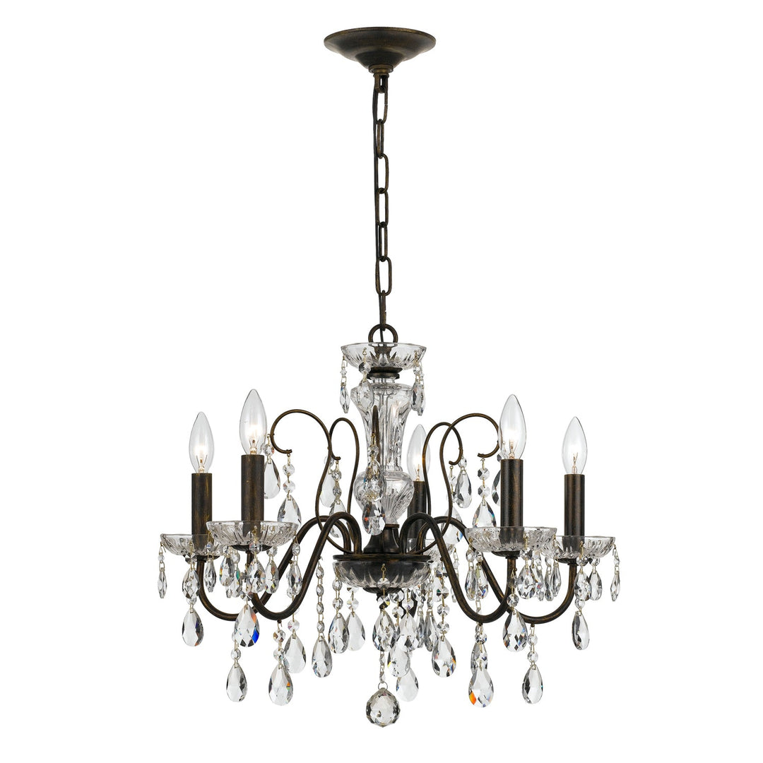 Butler 5 Light Spectra Crystal English Bronze Chandelier Crystorama