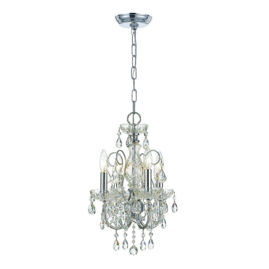 Imperial 4 Light Clear Italian Crystal Polished Chrome Mini Chandelier Crystorama