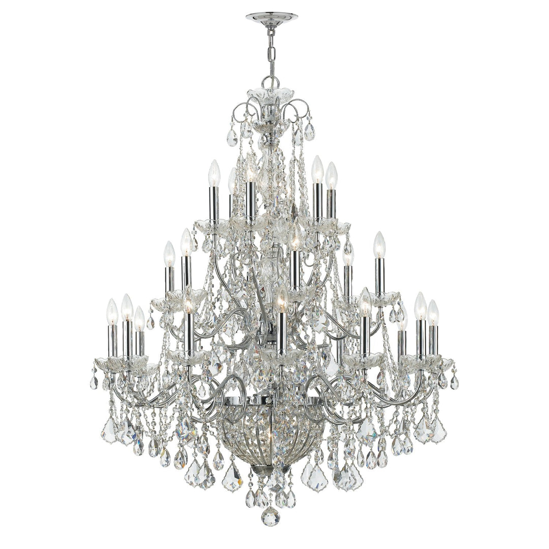 Imperial 26 Light Hand Cut Crystal Polished Chrome Chandelier Crystorama