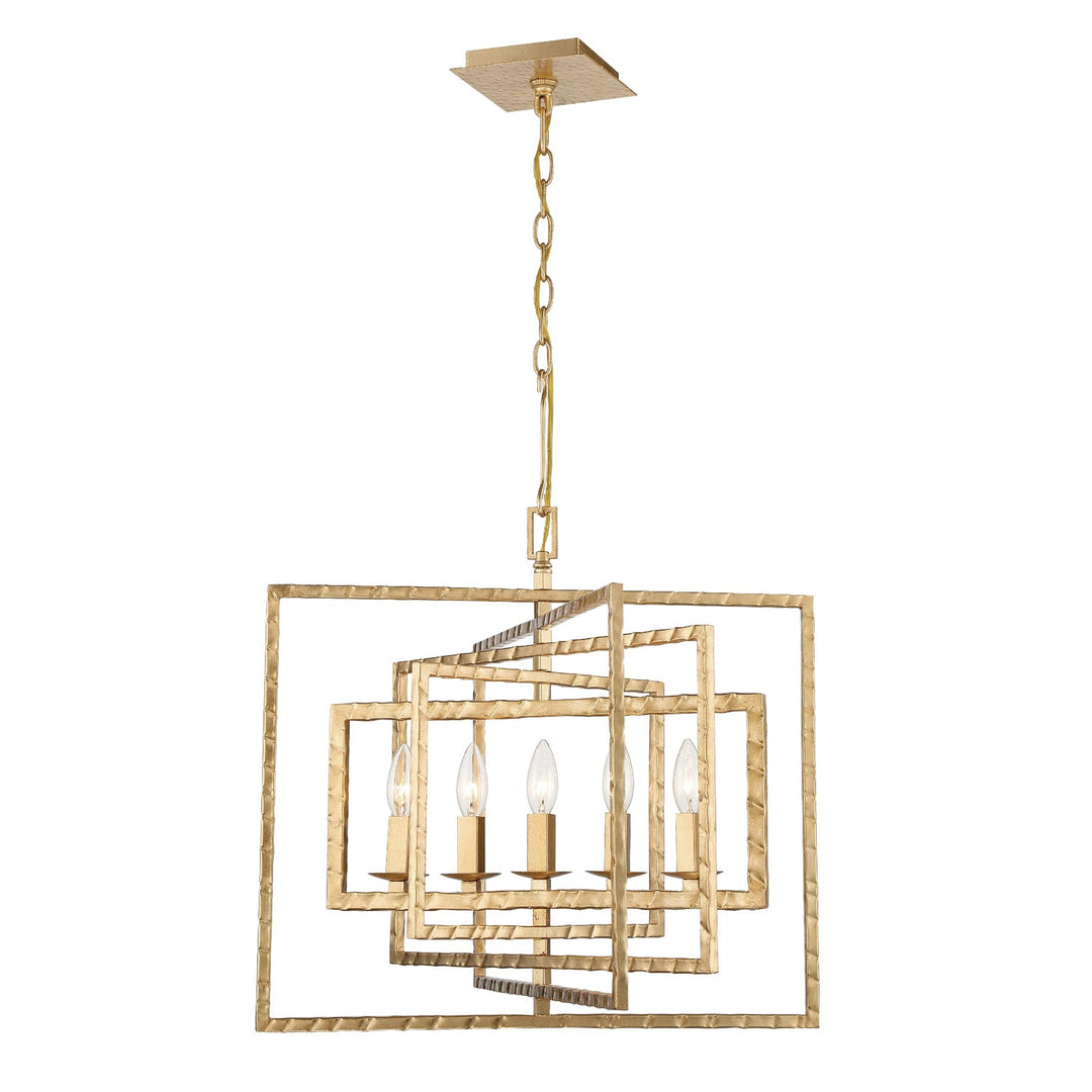 Capri 5 Light Antique Gold Chandelier Crystorama