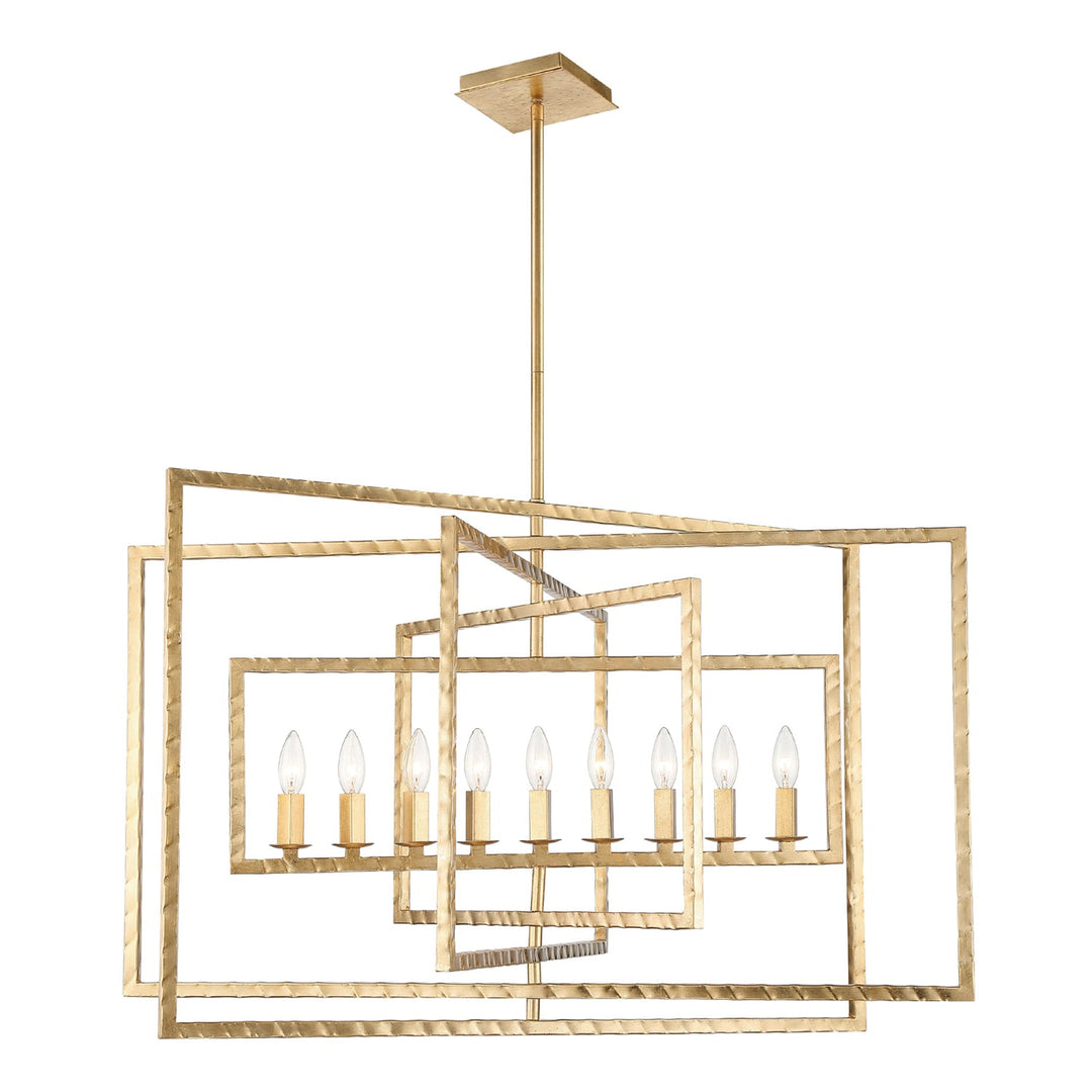 Capri 9 Light Antique Gold Chandelier Crystorama