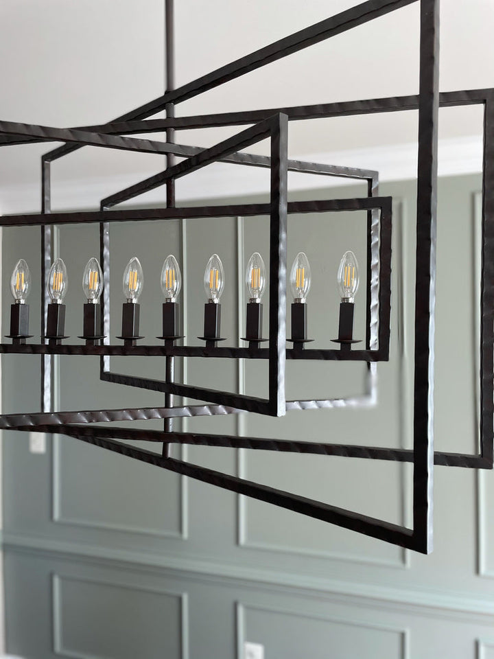 Capri 9 Light Raw Steel Chandelier Crystorama