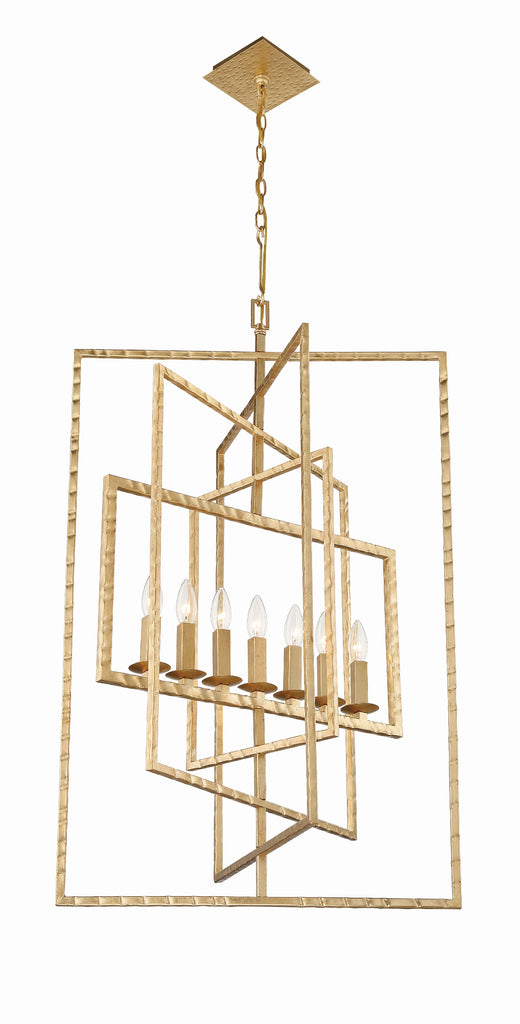 Capri 7 Light Antique Gold Chandelier Crystorama