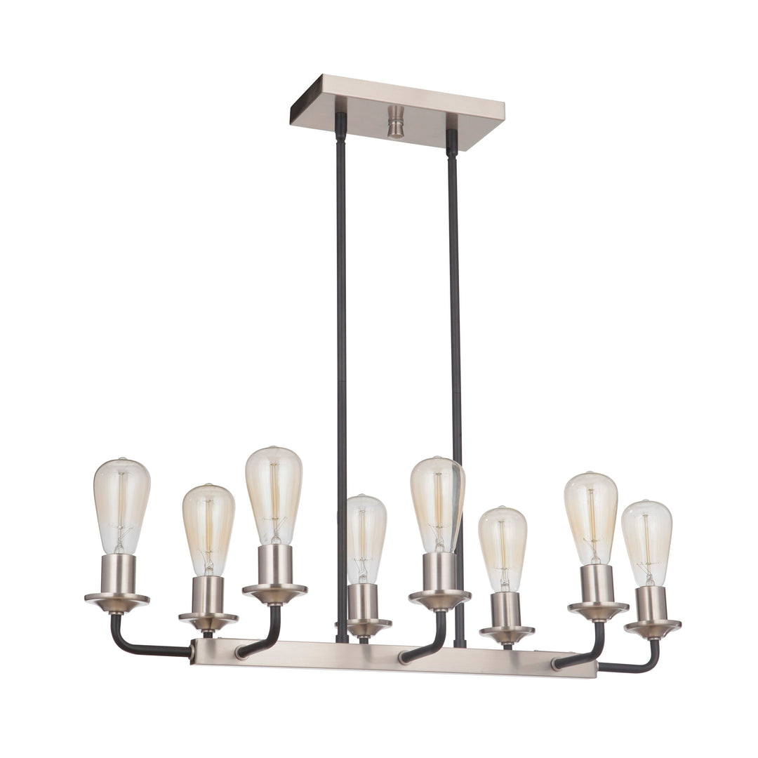 Randolph 8 Light Island in Flat Black/Brushed Polished Nickel CRAFTMADE