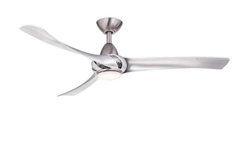 Droid LED Nickel Ceiling Fan Wind River