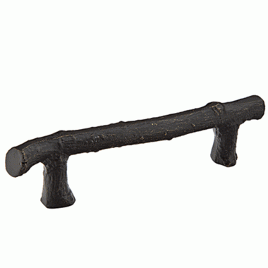 4 1/2 Inch (3 1/2 Inch c-c) Sandcast Bronze Twig Pull (Medium Bronze Finish) EMTEK