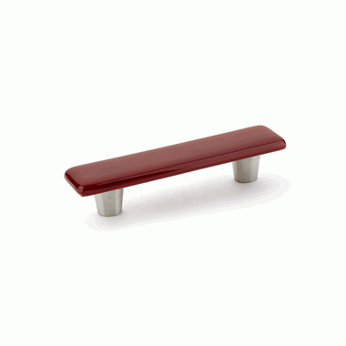 4 1/2 Inch (3 Inch c-c) Ice Scarlet Silk Pull (Stainless Steel Finish) SCHAUB