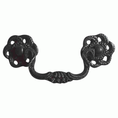 4 1/2 Inch Beaded Victorian Bail Pull with Roped Floral Mount (Oil Rubbed Bronze) COPPER MOUNTAIN HARDWARE