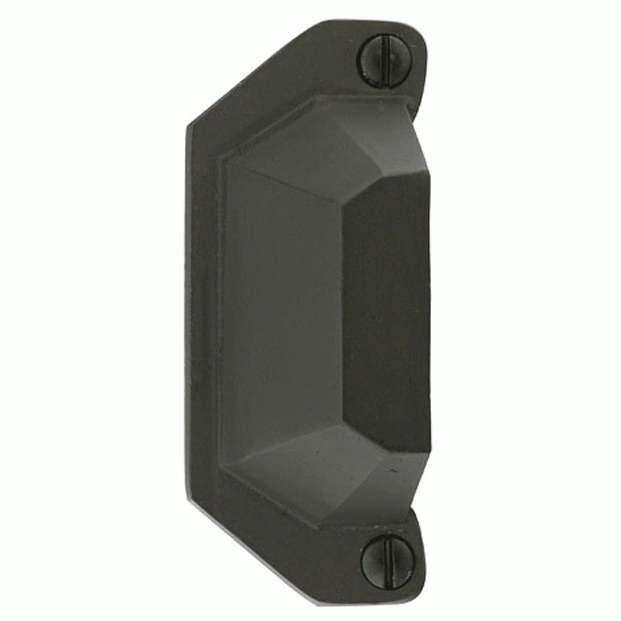 4 1/2 Inch Overall (4 Inch c-c) Sandcast Bronze Bin Pull (Flat Black Finish) EMTEK