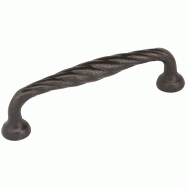 Emtek 4 1/4 Inch (3 1/2 Inch c-c) Tuscany Bronze Twist Fixed Pull (Medium Bronze Finish) EMTEK