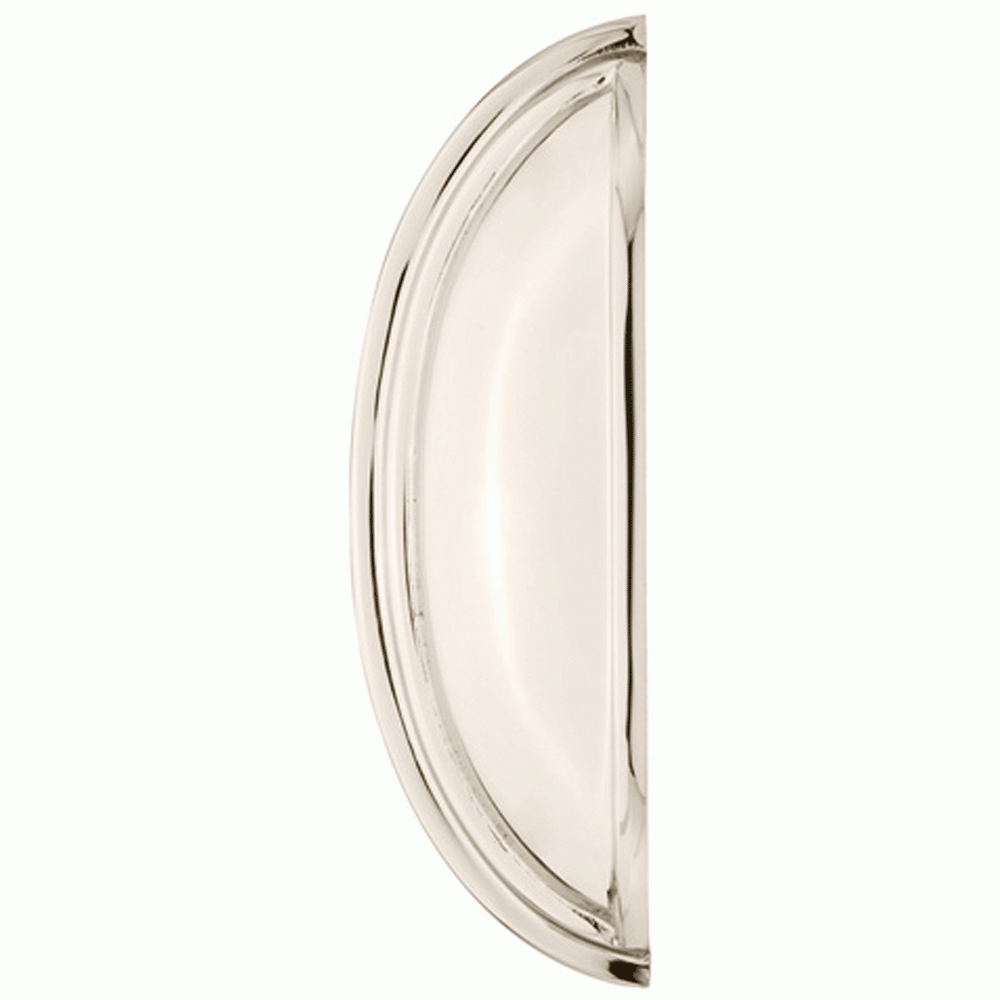 4 1/4 Inch (3 Inch c-c) Solid Brass Cup Pull (Polished Nickel Finish) EMTEK