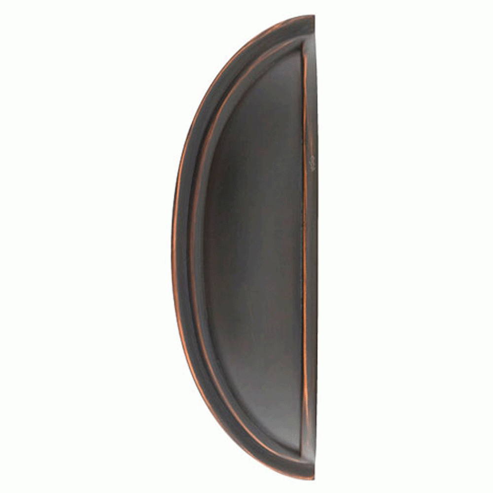 4 1/4 Inch (3 Inch c-c) Solid Brass Cup Pull (Oil Rubbed Bronze Finish) EMTEK