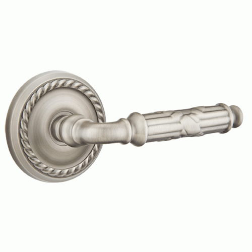 Solid Brass Ribbon & Reed Lever With Rope Rosette EMTEK