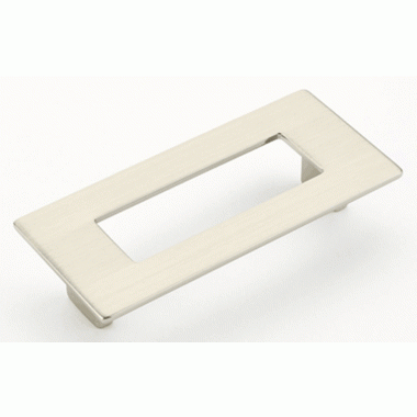 4 5/8 Inch (3 3/4 Inch c-c) Finestrino Rectangle Pull (Brushed Nickel Finish) SCHAUB