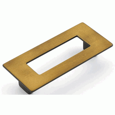 4 5/8 Inch (3 3/4 Inch c-c) Finestrino Rectangle Pull (Burnished Bronze Finish) SCHAUB