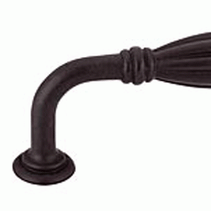 4 5/8 Inch (4 Inch c-c) Tuscany Bronze Fluted Fixed Pull (Matte Black Finish) EMTEK