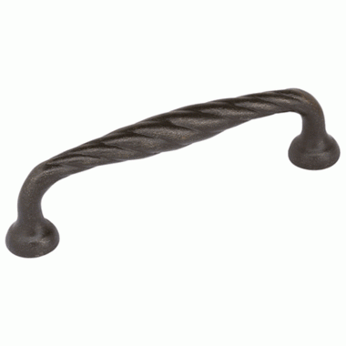 4 5/8 Inch (4 Inch c-c) Tuscany Bronze Twist Drop Pull (Medium Bronze Finish) EMTEK