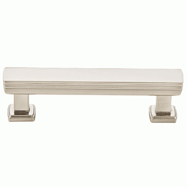 4 7/8 Inch (4 Inch c-c) Solid Brass Art Deco Pull (Brushed Nickel) EMTEK